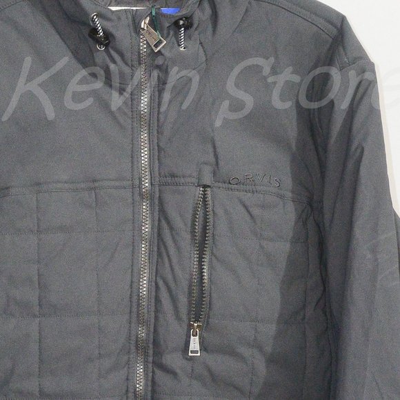 Orvis Men's Quilted hooded Jacket Gray - Picture 2 of 5